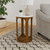 Berkeley - Round Marble Top Side Table - White And Brown