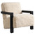 Fitzroy - Faux Fur Upholstered Chair Solid Wood Arms - Latte