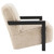 Fitzroy - Faux Fur Upholstered Chair Solid Wood Arms - Latte