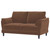 Selma - Velvet Upholstered Crescent Arm Loveseat - Rust