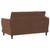 Selma - Velvet Upholstered Crescent Arm Loveseat - Rust