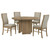 Adina - 5 Piece Round Dining Table Set - Barley / Distressed Light Brown