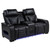 Zuma - Faux Leather Dual Power Reclining LED Loveseat - Black