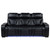 Zuma - Faux Leather Dual Power Reclining LED Sofa - Black