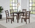 Barton - 5 Piece Round Wood Dining Table Set - Dark Brown