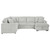 Devonshire - Left Sofa With 2 Pieces Pillow, Box 1 of 3 - Gray