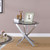 Brooke - Round Glass Top Side End Table Metal Base - Chrome