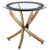 Brooke - Round Glass Top Side End Table Metal Base - Brass
