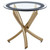 Brooke - Round Glass Top Side End Table Metal Base - Brass
