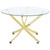 Beckham - Round Glass Top Dining Table - Brass