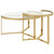 Delia - 2 Piece Round Glass Top Nesting Coffee Table - Gold