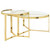 Delia - 2 Piece Round Glass Top Nesting Coffee Table - Gold