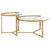 Delia - 2 Piece Round Glass Top Nesting Coffee Table - Gold