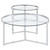 Delia - 2 Piece Round Glass Top Nesting Coffee Table - Chrome
