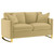 Corliss - 3 Piece Velvet Upholstered Sofa Set - Camel