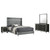 Lucia - 4 Piece Queen Bedroom Set - Gray And Black
