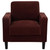 Ruth - Fabric Upholstered Track Arm Accent Chair - Rust Red