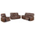 Greenfield - 3 Piece Power Reclining Sofa Set - Saddle Brown