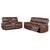 Greenfield - 2 Piece Power Reclining Sofa Set - Saddle Brown