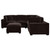 Lakeview - 6 Piece Upholstered Modular Sectional (3 Armless Chairs, 2 Corner Sections & Ottoman) - Chocolate