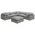 Raleigh - 6 Piece Boucle Upholstered Modular Sectional - Gray