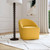 Leon - Upholstered Barrel Accent Swivel Chair - Mustard Yellow
