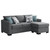 Storey - Upholstered Sleeper Sectional Chaise Sofa - Gray