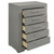 Ives - 5-Drawer Bedroom Chest Of Drawers - Gray High Gloss