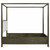 Gran Park - Queen Four Poster Canopy Bed - Dark Cocoa