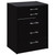 Danbury - 3-Drawer Makeup Vanity & Stool Set - Black High Gloss