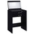 Danbury - 3-Drawer Makeup Vanity & Stool Set - Black High Gloss