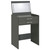 Danbury - 3-Drawer Makeup Vanity & Stool Set - Gray High Gloss