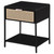 Amherst - 1-Drawer Radio Weave Rattan Metal Side Table - Black