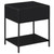 Amherst - 1-Drawer Radio Weave Rattan Metal Side Table - Black