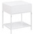 Amherst - 1-Drawer Radio Weave Rattan Metal Side Table - White