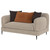 Jade - Chenille Upholstered Sculpted Track Arm Loveseat - Latte