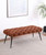 Ella - Upholstered Tufted Bench Metal Legs - Rust