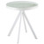 Briggs - Round Marble Printed Glass Top End Side Table - White