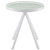 Briggs - Round Marble Printed Glass Top End Side Table - White