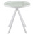 Briggs - Round Marble Printed Glass Top End Side Table - White