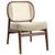 Rayo - Rattan Cane Back Accent Chair With Padded Seat - Camel