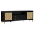 Arini - Rattan Cane 2-Door TV Stand Media Console - Black