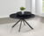 Briggs - Round Marble Printed Glass Top Coffee Table - Black