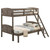 Flynn - Wood Twin Over Full Bunk Bed With Mattress - Weathered Brown