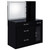 Flora - 2-Drawer Vanity Set With LED Mirror - Black High Gloss