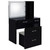 Flora - 2-Drawer Vanity Set With LED Mirror - Black High Gloss
