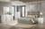 Ines - 5 Piece Eastern King Bedroom Set - Gray And White High Gloss