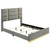 Ines - 5 Piece Eastern King Bedroom Set - Gray And White High Gloss
