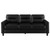 Scotland - 3 Piece Faux Leather Upholstered Sofa Set - Black