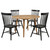 Andrews - 5 Piece Round Dining Table Set - Light Ash And Black